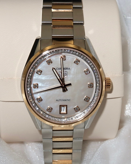 2026 Tag Heuer Carrera Date 36MM Mother of Pearl Dial Two-Tone Bracelet (WBN2351.BD0000)