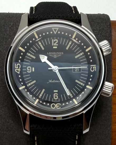 2022 Longines Legend Diver 36MM Black Dial Textile Strap (L3.374.4.50.0)