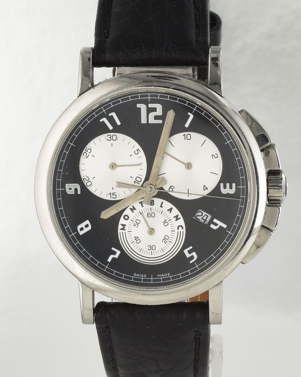 Montblanc Summit Chronograph 38MM Quartz Black Dial Aftermarket Leather Strap (7060)