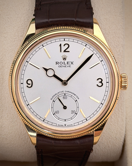 2024 Rolex 1908 39MM White Dial Leather Strap (52508)