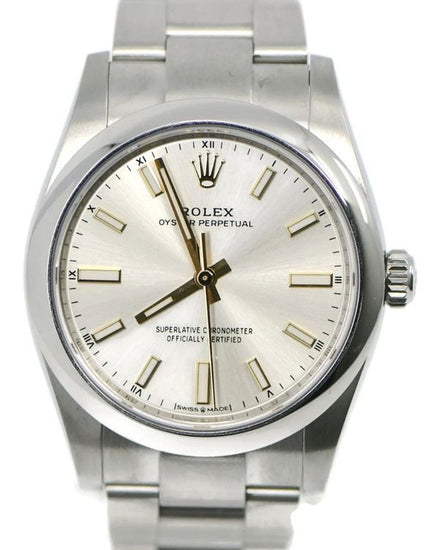 2025 Rolex Oyster Perpetual 34MM Silver Dial Oyster Bracelet (124200)