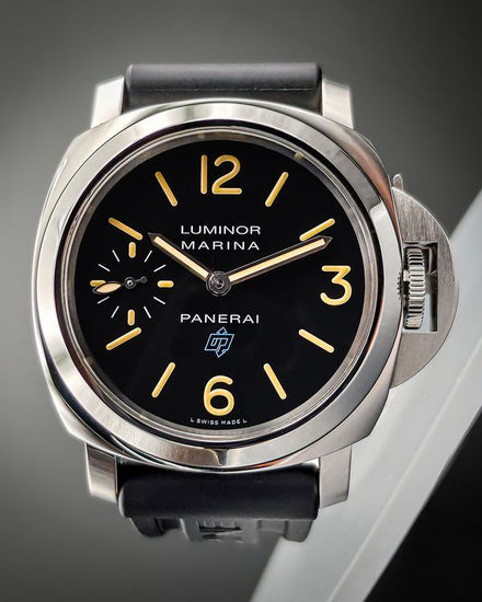 2017 Panerai Luminor Marina Logo 44MM Black Dial Rubber Strap (PAM00631)
