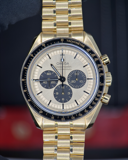 2024 Omega Speedmaster Professional Moonwatch 42MM Champagne Dial Yellow Gold Bracelet (310.60.42.50.99.002)