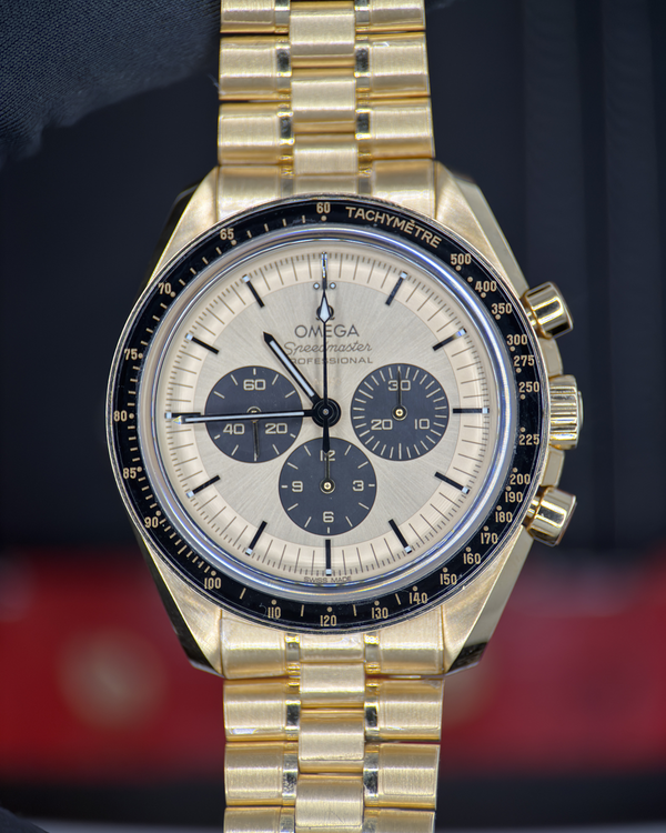 2024 Omega Speedmaster Professional Moonwatch 42MM Champagne Dial Yellow Gold Bracelet (310.60.42.50.99.002)