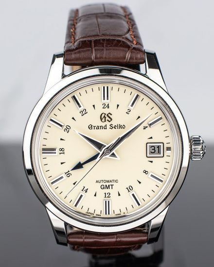 2026 Grand Seiko Elegance Collection GMT 39.5MM Champagne Dial Leather Strap (SBGM221G)