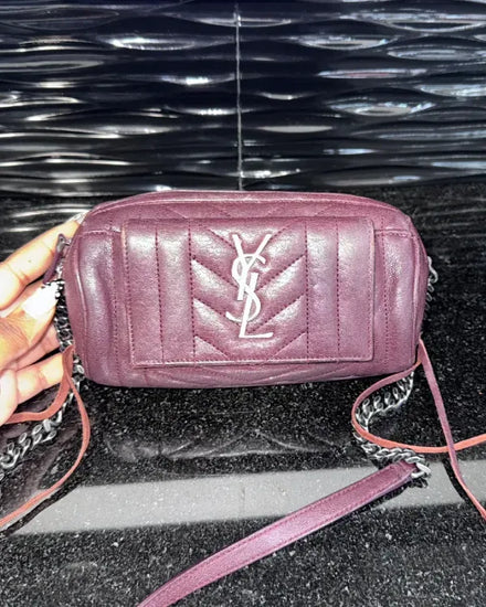 Saint Laurent Monogram East West Rider Burgundy Leather (Bag)