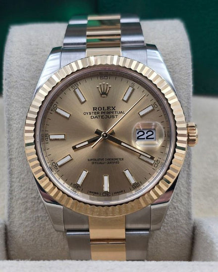 2017 Rolex Datejust 41MM Champagne Dial Two-Tone Oyster Bracelet (126333)