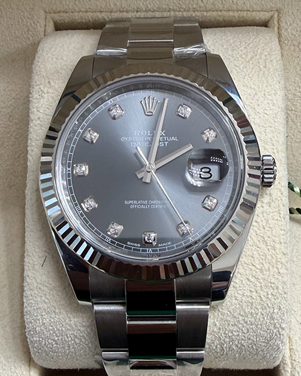 2018 Rolex Datejust 41MM Grey Dial Oyster Bracelet (126334)