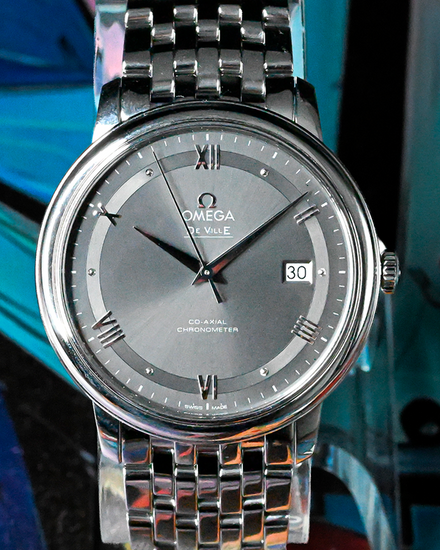 No Reserve - Omega De Ville Prestige 39.5MM Grey Dial Steel Bracelet  (424.10.40.20.06.001)