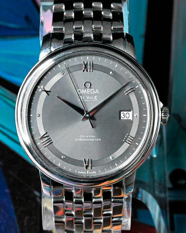 Omega De Ville Prestige 39.5MM Grey Dial Steel Bracelet  (424.10.40.20.06.001)