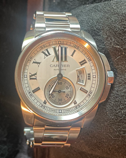 Cartier Calibre de Cartier 42MM Silver Dial Steel Bracelet (3389)
