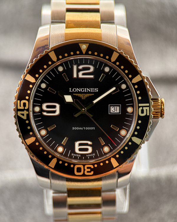 No Reserve - Longines HydroConquest 41MM Quartz Black Dial Two-Tone Steel Bracelet (L3.740.3)