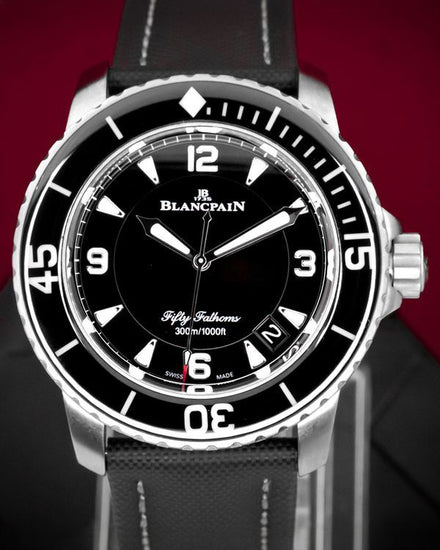 2023 Blancpain Fifty Fathoms 45MM Black Dial Textile Strap (5015-12B30-B52A)