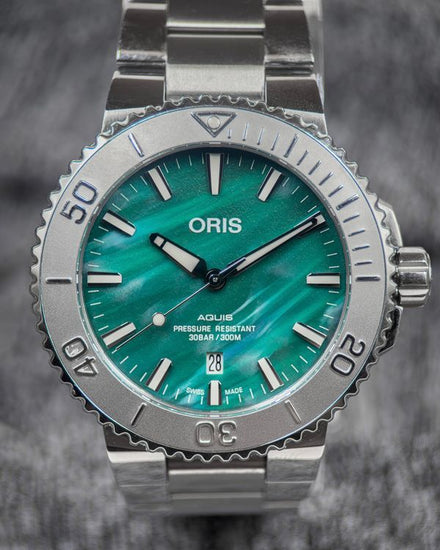 No Reserve - 2023 Oris Aquis Date X Bracenet 43.5MM Turquoise Dial Steel Bracelet (01 733 7730 4137)