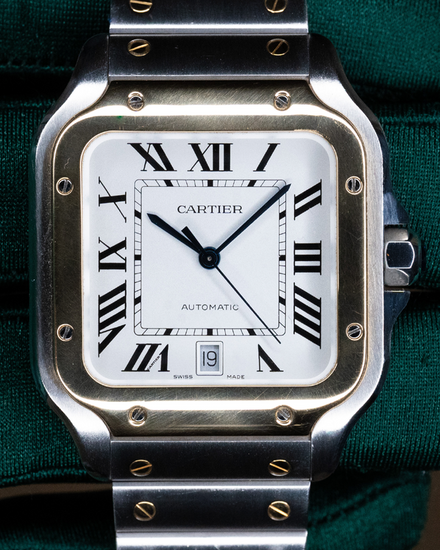 2021 Cartier Santos De Cartier 39.8MM White Dial Two-Tone Bracelet (W2SA0009)