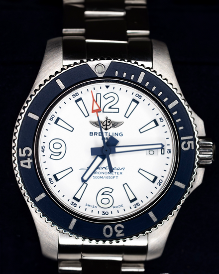No Reserve - 2022 Breitling Superocean 42MM White Dial Steel Bracelet (A17366D81A1S1)