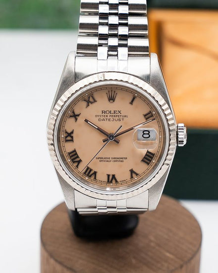 1990 Rolex Datejust 36MM Cream "Patina" Dial Jubilee Bracelet (16234)