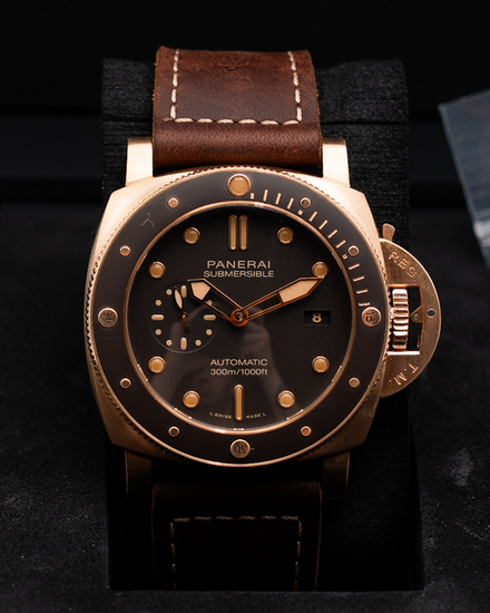2019 Panerai Submersible Luminor 47MM Brown Dial Leather Strap (PAM00968)