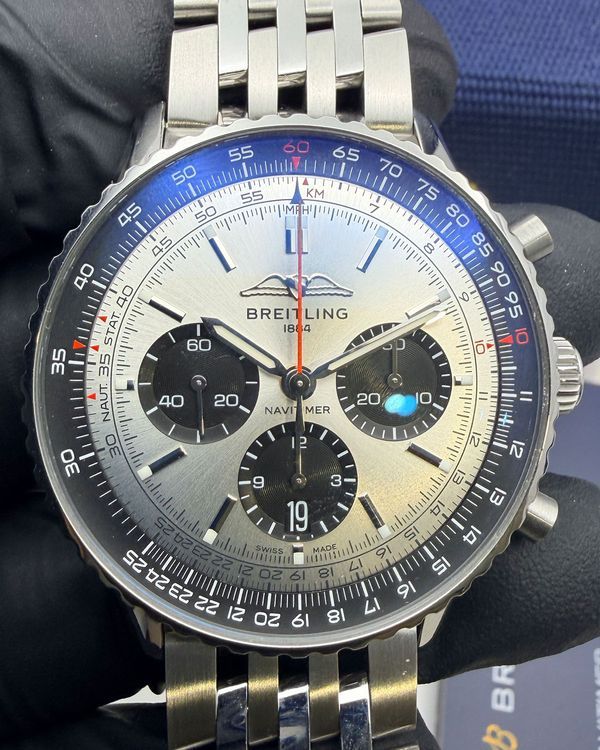 2022 Breitling Navitimer 1 B01 43MM Silver Dial Steel Bracelet (AB0138)