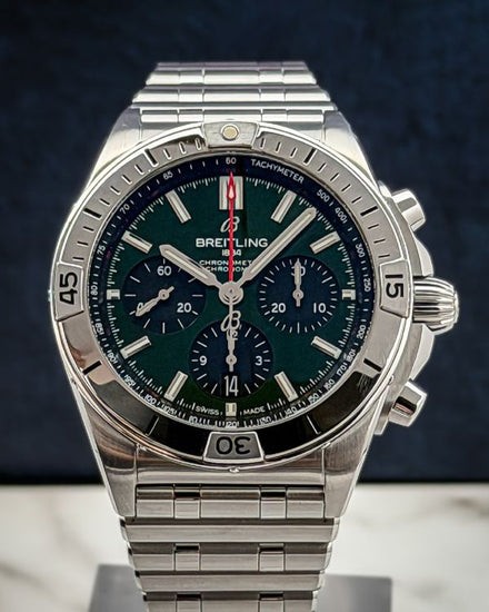 2021 Breitling Chronomat 42MM Green Dial Steel Bracelet (AB01343A1L1A1)