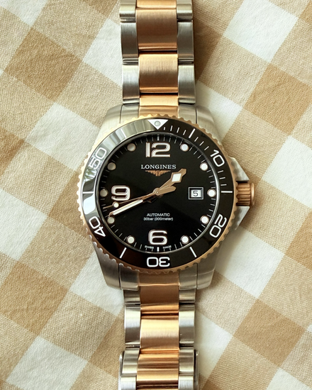 2022 Longines HydroConquest 43MM Black Dial Two-Tone Bracelet (L3.782.3.56.7)