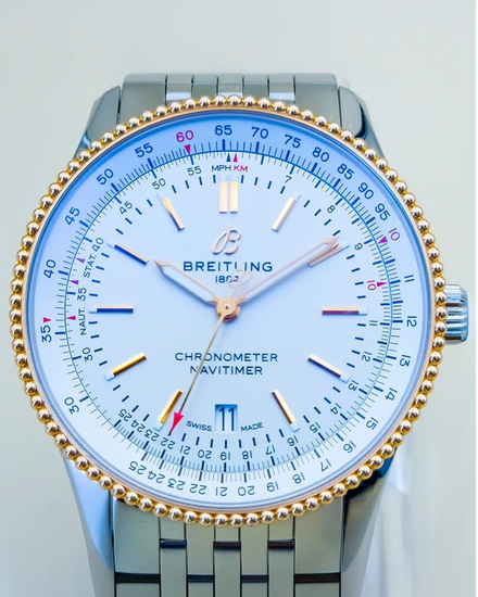 No Reserve - Breitling Navitimer 41MM Silver Dial Steel Bracelet (U17326)