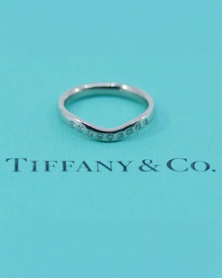 Tiffany & Co. Elsa Peretti Diamond Platinum Ring Size 6 (Ring)