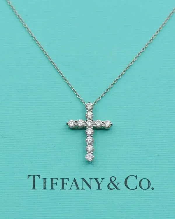 Tiffany & Co. Diamond Platinum Cross
