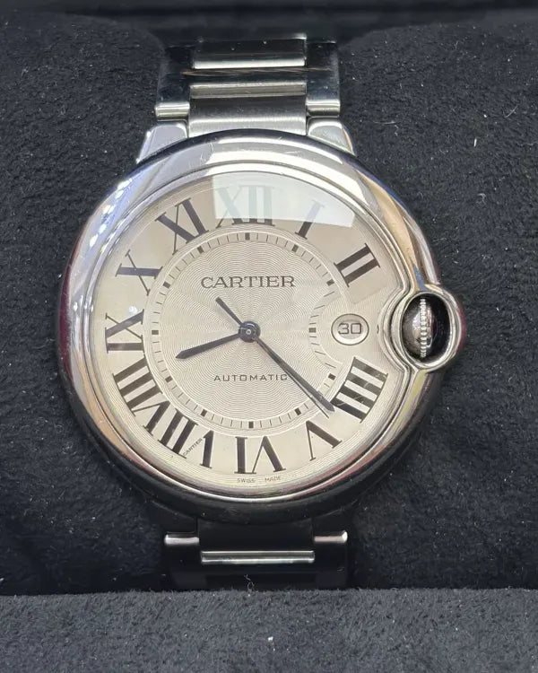 Cartier Ballon Bleu 42MM Silver Dial Steel Bracelet (WSBB0049)