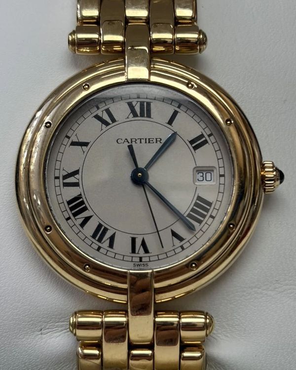 Cartier Panthère De Cartier 29.5MM Quartz White Dial Yellow Gold Bracelet (83784647)