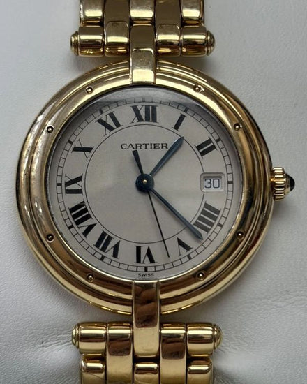Cartier Panthère De Cartier 29.5MM Quartz White Dial Yellow Gold Bracelet (83784647)