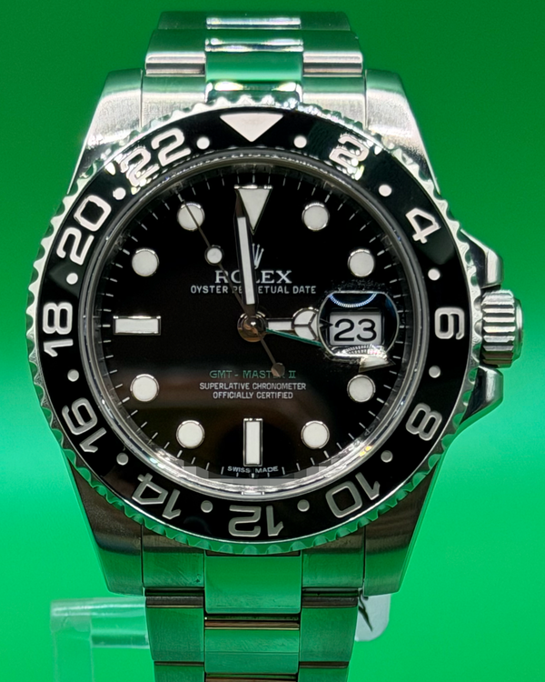 2010 Rolex GMT-Master II 40MM Black Dial Oyster Bracelet (116710LN)