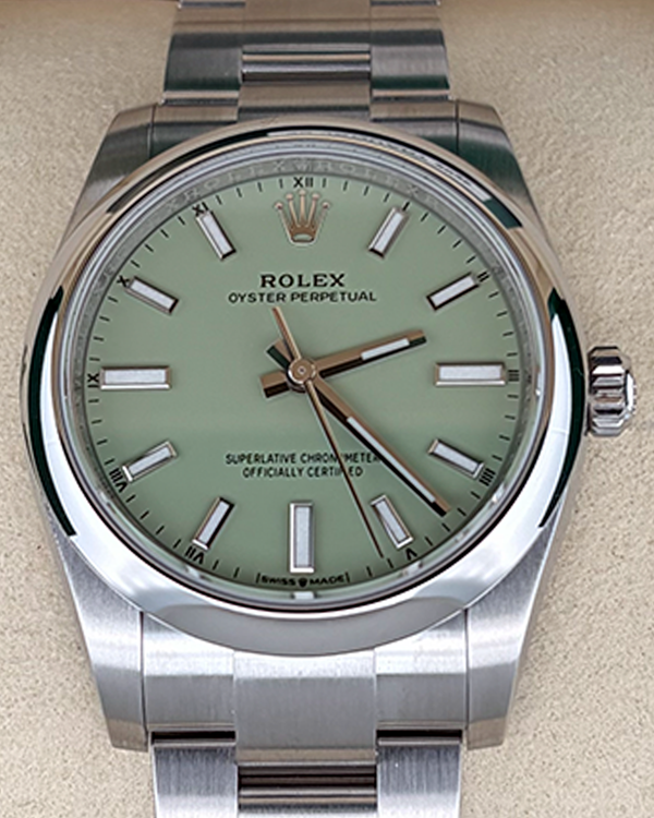 2026 Rolex Oyster Perpetual 34MM Green Dial Oyster Bracelet (124200)