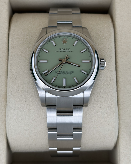 2026 Rolex Oyster Perpetual 31MM Pistachio Dial Oyster Bracelet (277200)