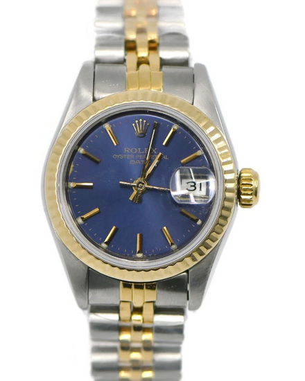 Rolex Oyster Perpetual Date 26MM Blue Dial Two-Tone Jubilee Bracelet (69163)
