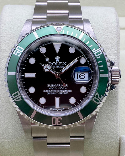 2010 Rolex Submariner Date "Kermit" 40MM Black Dial Oyster Bracelet (16610LV)