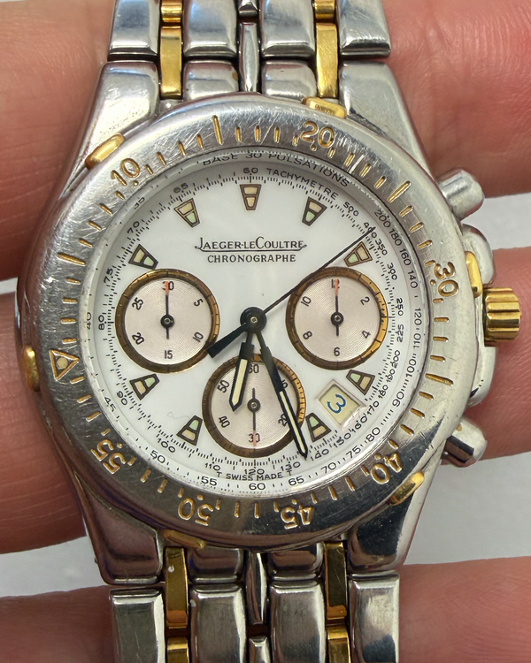 2004 Jaeger-LeCoultre Kryos Chronograph 34MM Quartz White Dial Two-Tone Bracelet (305.5.31)