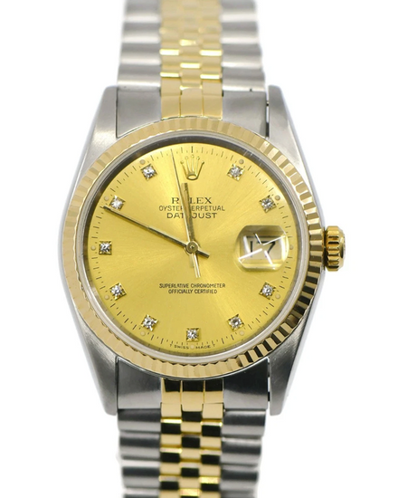 1991 Rolex Datejust 36MM Champagne Dial Two-Tone Jubilee Bracelet (16233)