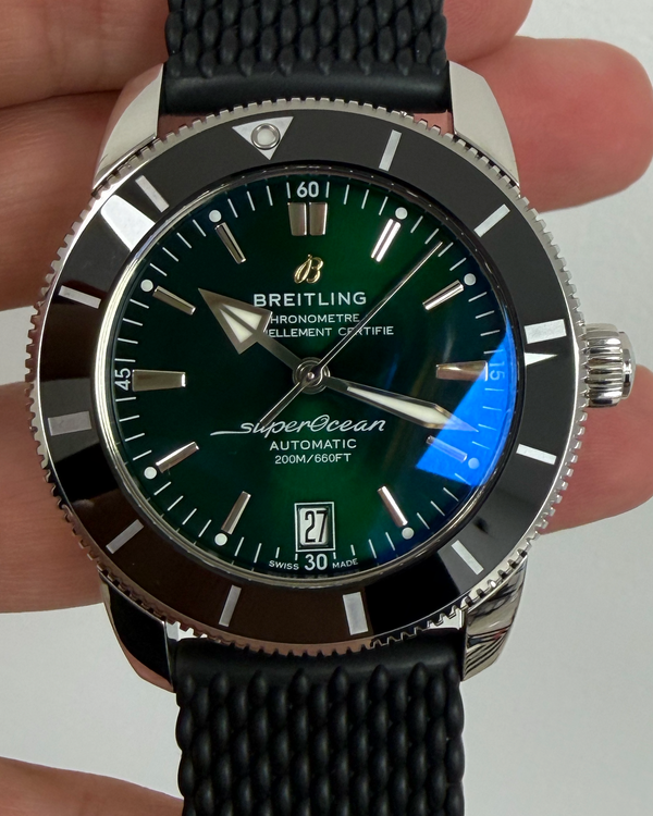 2022 Breitling Superocean Heritage II 42MM Green Dial Rubber Strap)