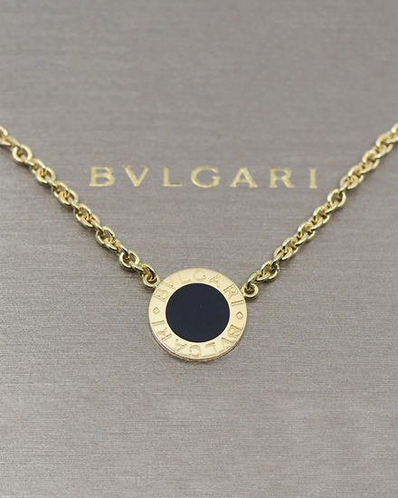 Bvlgari Accessories Ovale Onyx 18K Yellow Gold Necklace 14IN (Onyx)