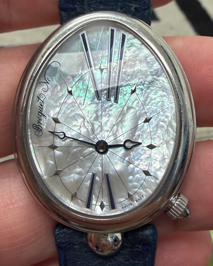 2016 Breguet Reine De Naples 35.5MM Mother Of Pearl Dial Leather Strap (8967)