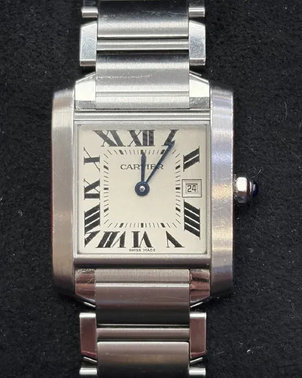 2014 Cartier Tank Francaise 25MM Quartz White Dial Steel Bracelet (W51011Q3)