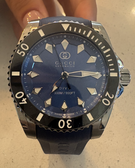 No Reserve - 2026 Gucci Dive 40MM Blue Dial Rubber Strap (YA136359)