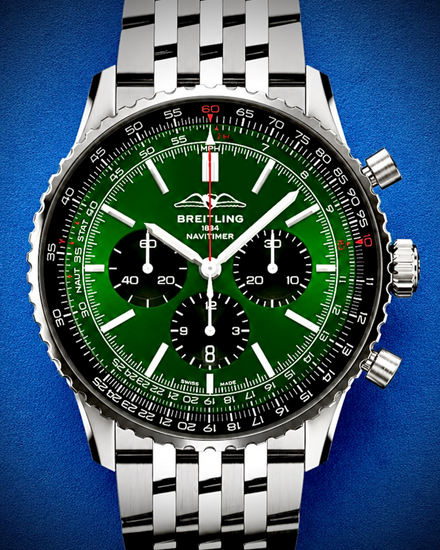 2026 Breitling Navitimer B01 46MM Green Dial Steel Bracelet (AB0137241L1A1)