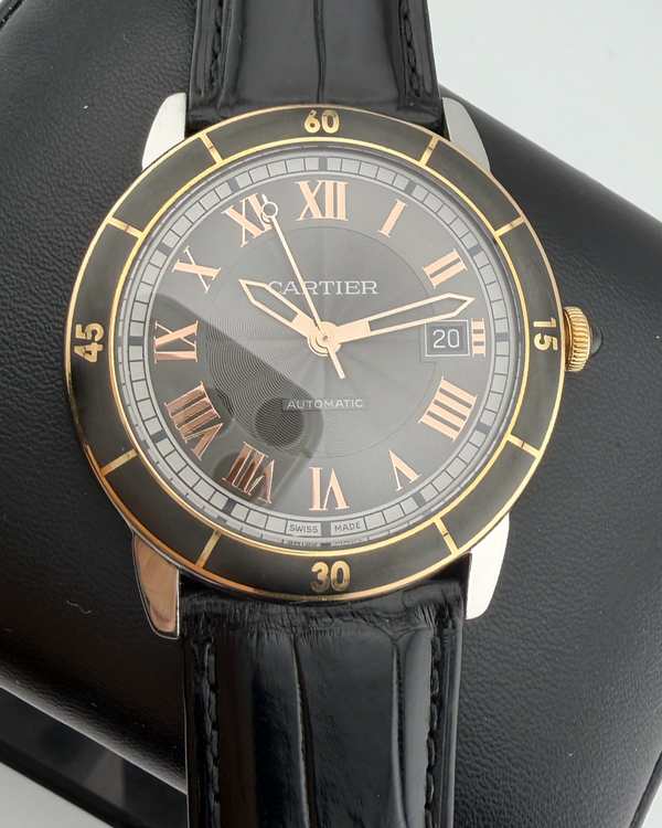 Cartier Ronde Croisière de Cartier 42MM Grey Dial Leather Strap (W2RN0005)