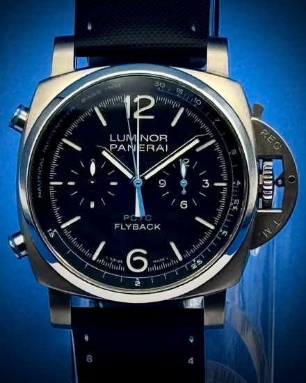 2021 Panerai Luminor 1950 Yachts Challenge 44MM Black Dial Textile Strap (PAM00764)