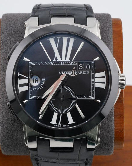 No Reserve - Ulysse Nardin Executive Dual Time 43MM Black Dial Leather Strap (243-00)