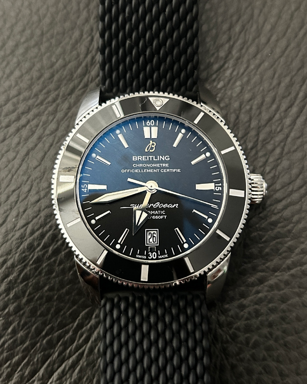 2018 Breitling Superocean Heritage II 46MM Black Dial Leather Strap (AB202012/BF74)