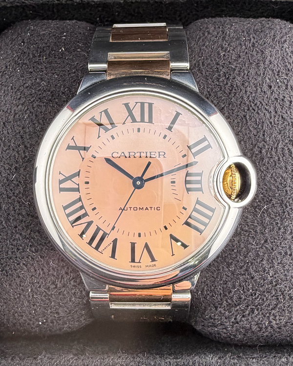 2014 Cartier Ballon Bleu 36MM Mother of Pearl Dial Two-Tone Bracelet (W6920033)