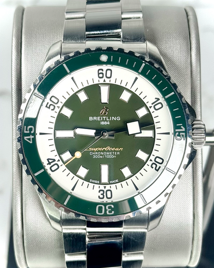 2023 Breitling Superocean 44MM Green Dial Steel Bracelet (A17376A31L1A1)